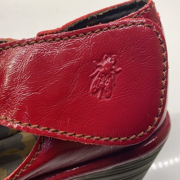 FLY London Crossover Mary Jane Wedge RED Portugal Adjustable Womens Size - Picture 7 of 12